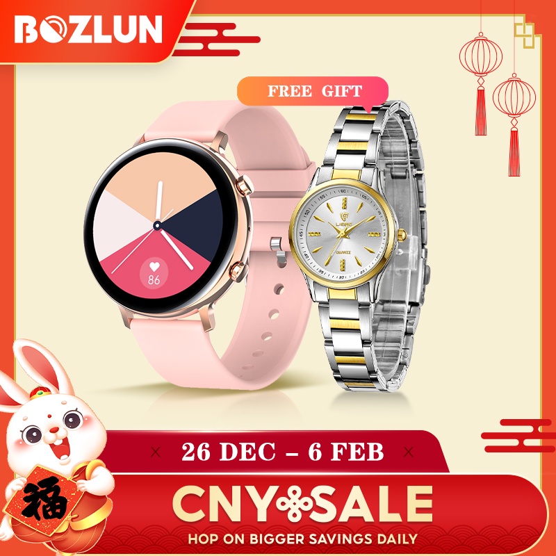 New Bozlun /Hadiah gratis Jam Tangan Smartwatch Wanita Pria Bluetooth Call Jam Tangan Pintar