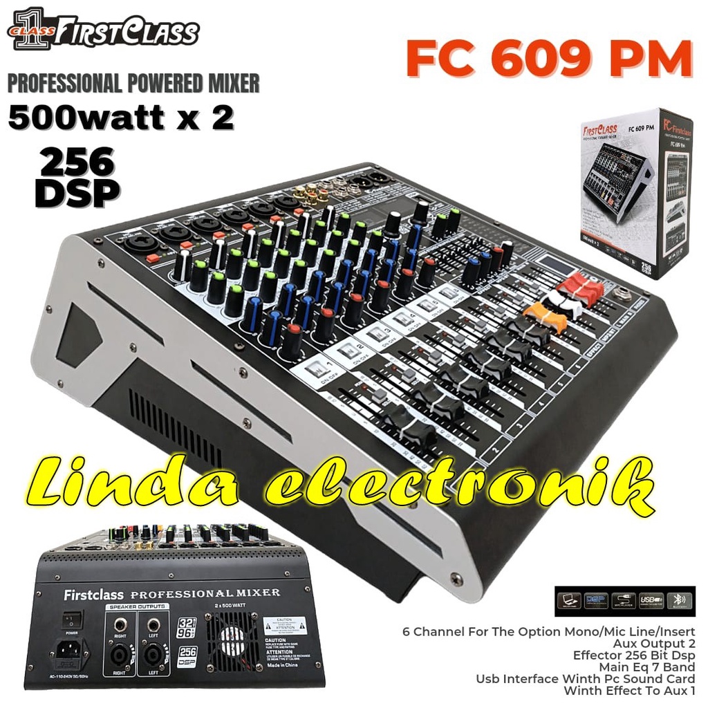 power amplifier firstclass fc609pm / fc 609 pm / fc609 pm 500 watt x 2