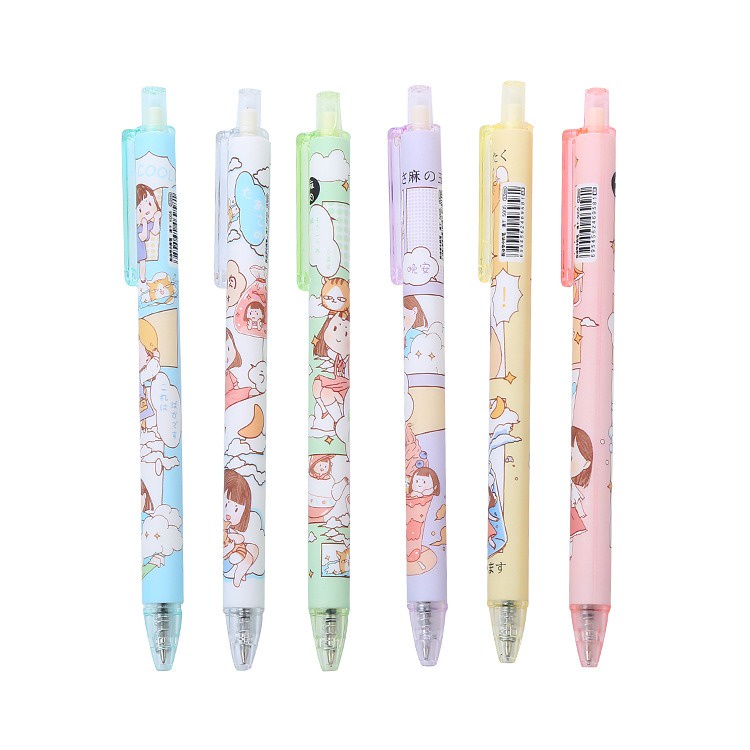 6 pcs Pena Pen Pulpen Cetek Cetekan Gel Set GMALL-ST0110