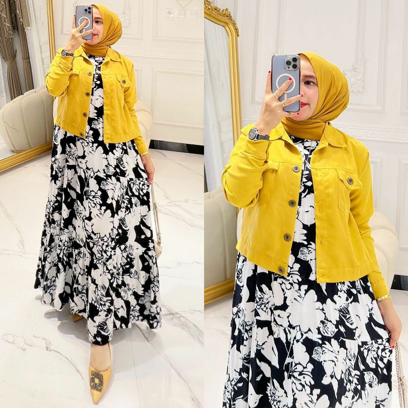 Monika Set, SETELAN WANITA MUSLIM CANTIK FIT XL ZIPPER BUSUI TERMURAH OOTD