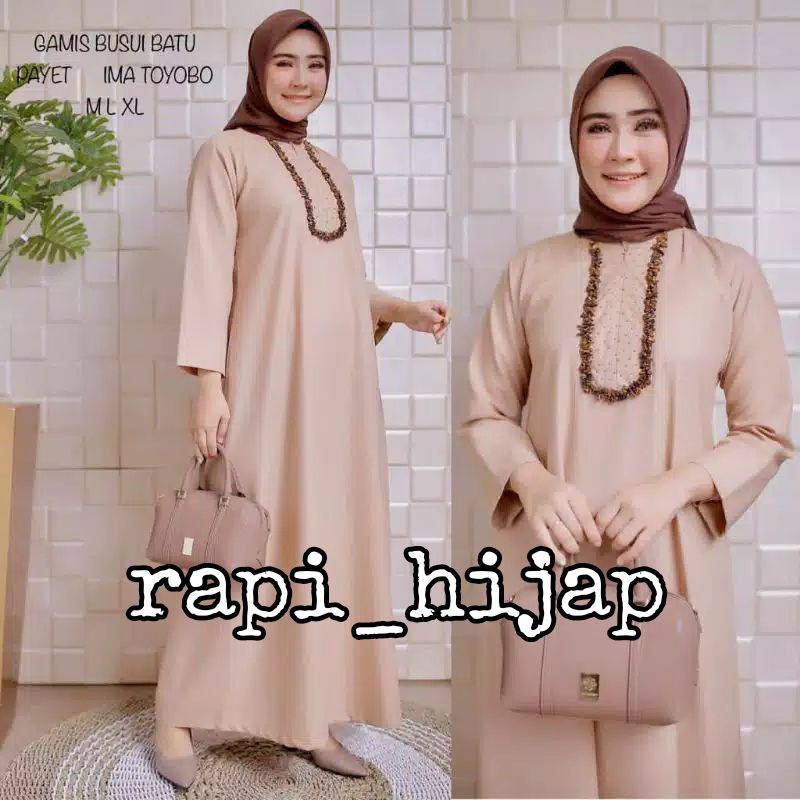 Gamis polos batu busui / Gamis batik Payet kamari polos terbaru / By kamari