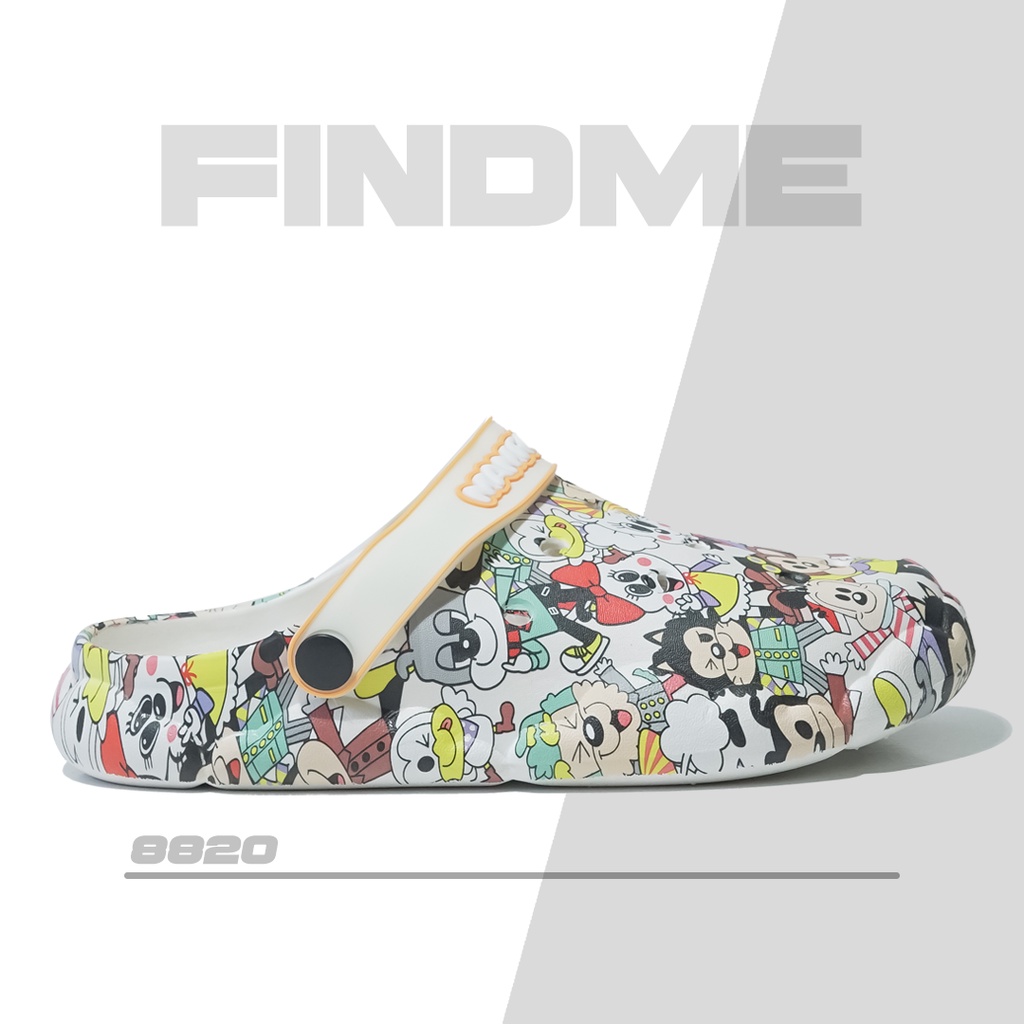 SANDAL BAIM UNISEX GRAFITI CARTOON IMPORT NYAMAN COMFY UNIK LUBANG LUBANG ELASTIS RUBBER KARET ELASTIS ANTI SLIP 8820