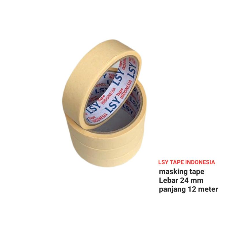 

masking tape / lakban kertas 24mm x 12m full LSY TAPE INDONESIA ( CBM )