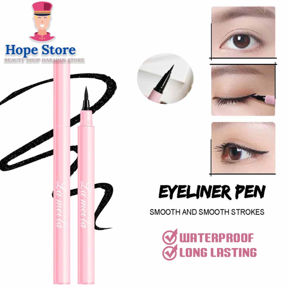 HOPE STORE - ORIGINAL LAMEILA Eyeliner Waterproof Pen Pencil Hitam Tahan Lama Dan Anti Air