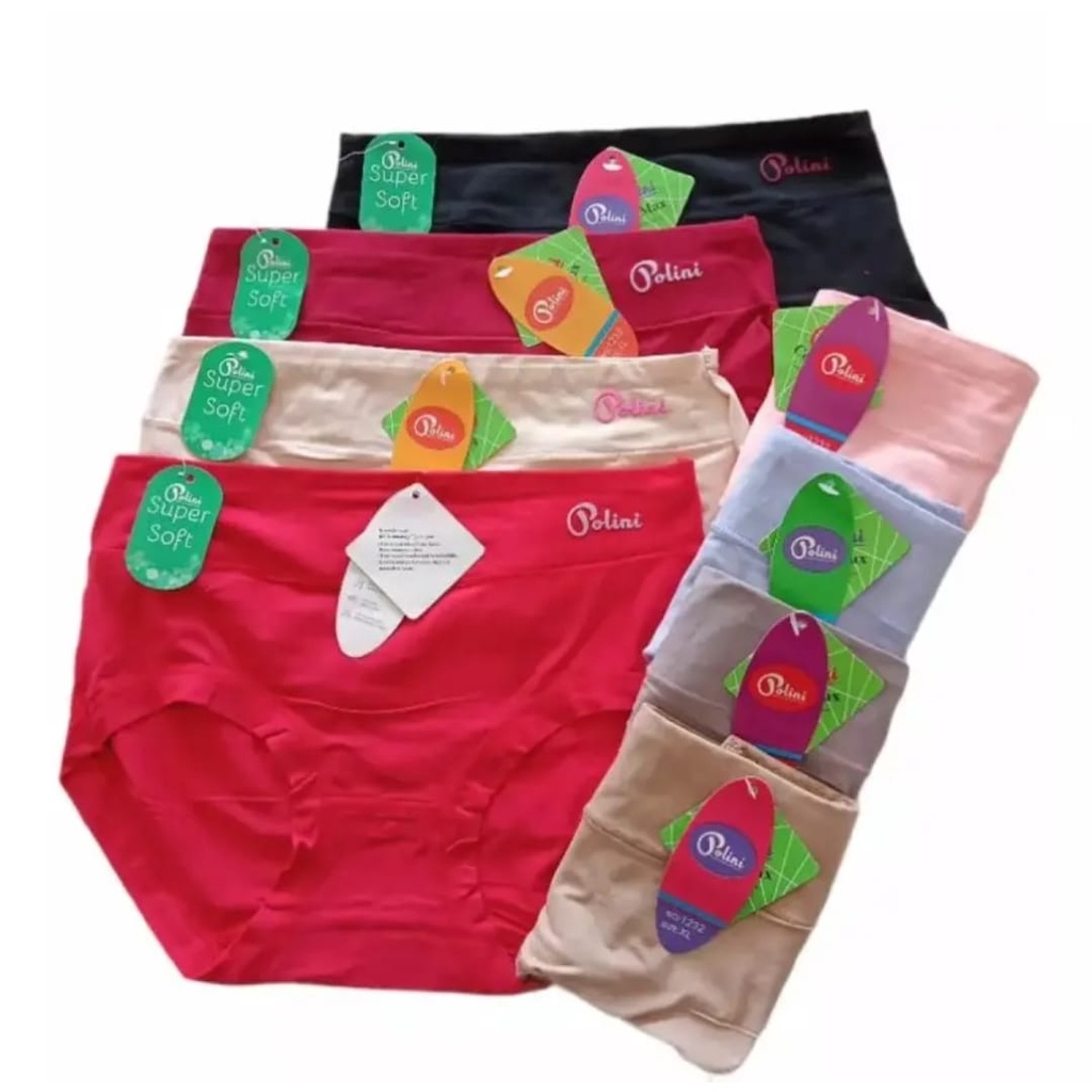 Paket 6 pcs dan 12 pcs celana dalam wanita polini super soft import