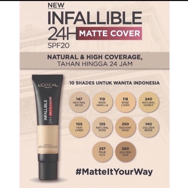 Loreal Infallible 24H Matte Cover Foundation 35ml
