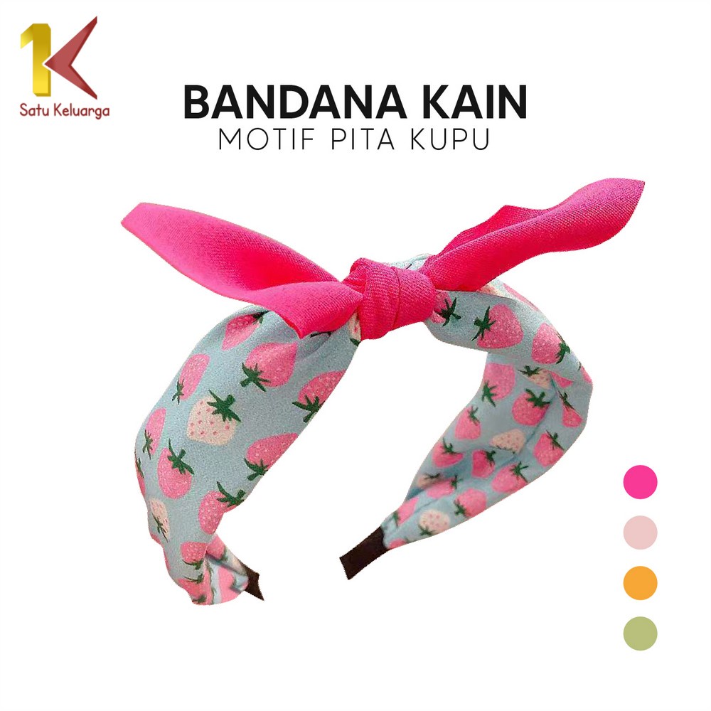 Satu Keluarga Bando Anak Bandana Kain Motif Pita Kupu C741 Aksesoris Rambut Wanita Korean Style Mode
