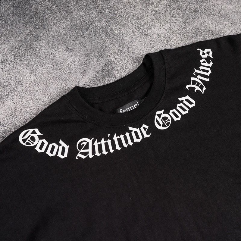 Manguna Oversized T-shirt Good Attitud Good Vibes Bahan Combath 30s Bisa Buat Cowok dan Cewek