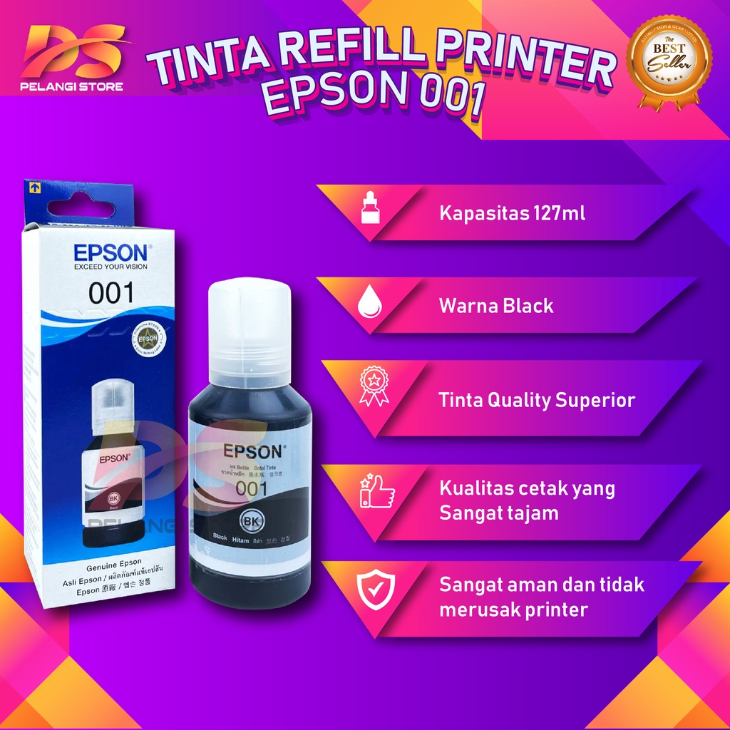 Tinta Epson 001 Black Tinta Printer L4150 L4160 L6190  L6160 L6170