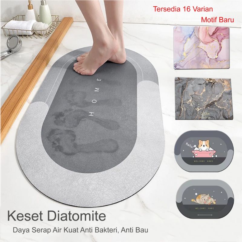 Keset Kaki Diatomite Nyerap Air / Alas kaki Diatomite Anti Slip Anti Bau Nyerap Air Anti Bakteri/ Lap Kaki Lentur Murah