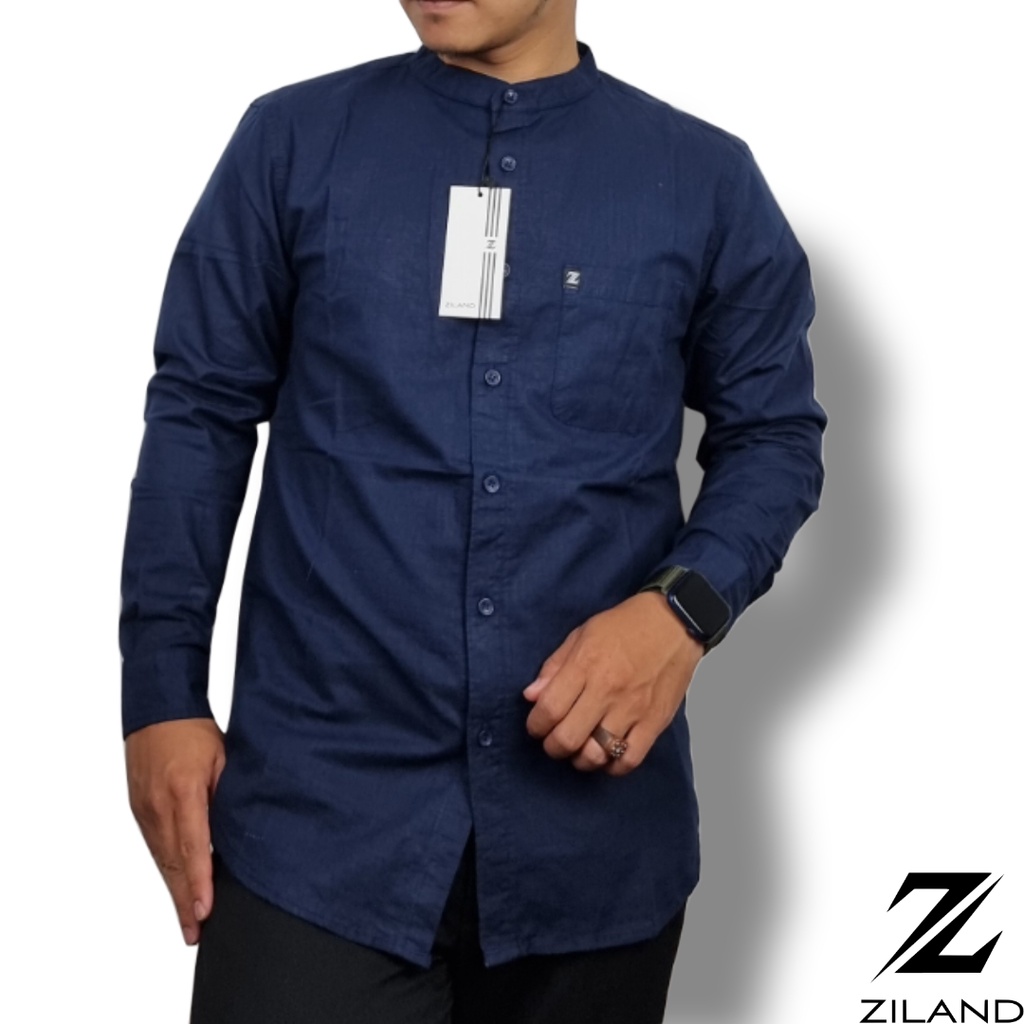 Kemko Dewasa ZILAND 003 Kemeja Koko Pria Lengan Panjang Polos Katun Sigaret Premium Ada Ukuran Jumbo High Quality