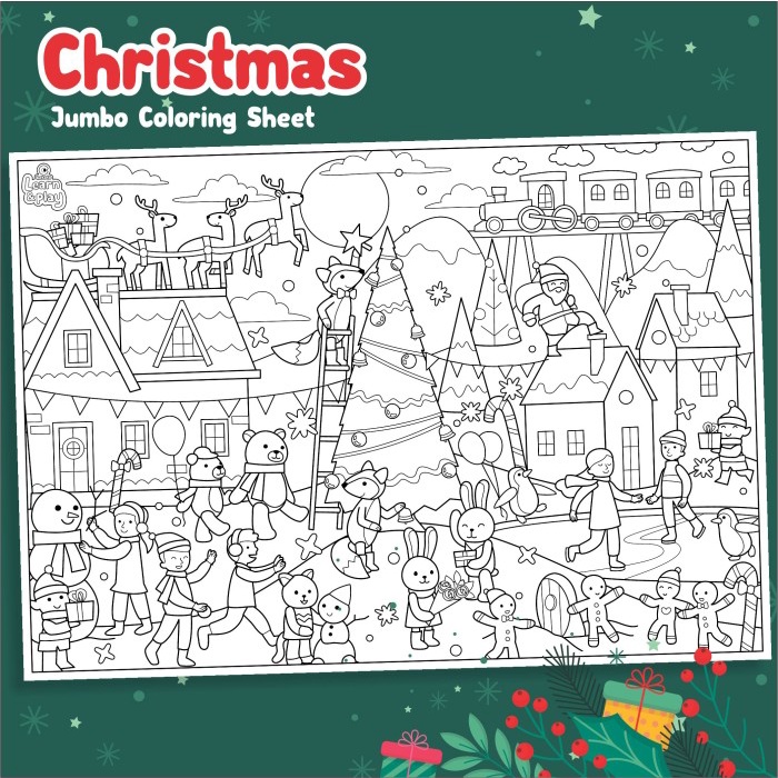 Buku Jumbo Coloring Sheet Lembar Mewarnai Besar Giant Poster Doodle Raksasa