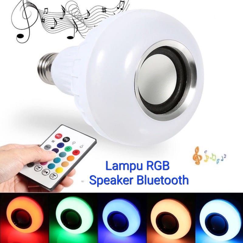 [ Pplus ] Lampu  Bohlam RGB bluetooth Speaker Musik 2 in 1 - Lampu Warna Warni bluetooth Remote Speaker LED E27