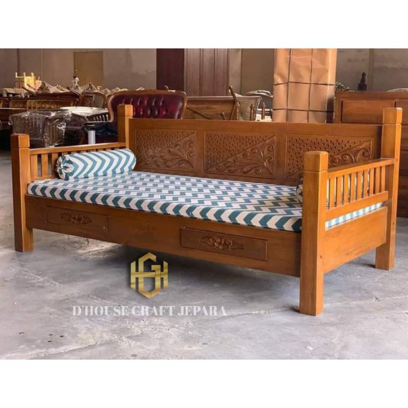 Kursi Teras Outdor Kursi Santai Kursi Bale-Bale Panjang 200cm