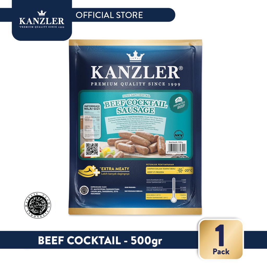 

Kanzler Sosis Beef Cocktail 500gr - 1 Pack