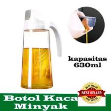 Botol Kaca Minyak Goreng 630ml Bottle Tempat Kecap Saus Anti Tumpah / Botol Sebaguna