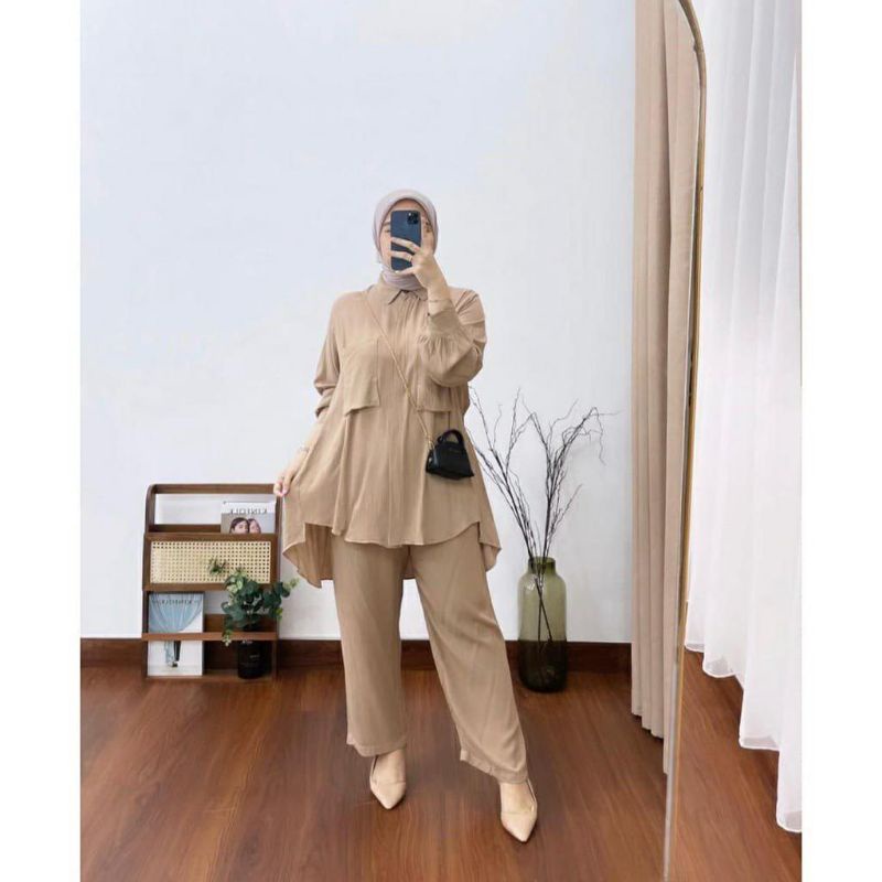 SET JEYKA / SETELAN / ONE SET TUNIK CRINKLE AIRFLOW PREMIUM