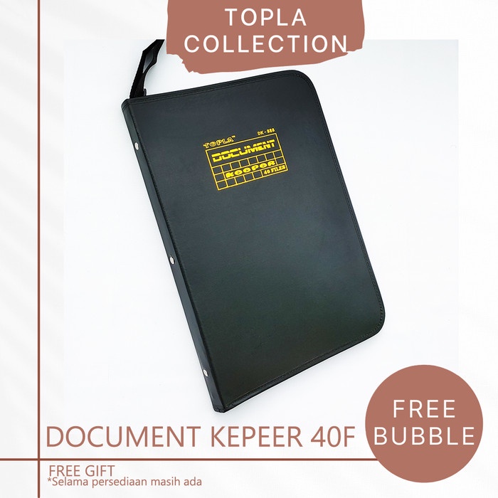 

✨NEW✨ - [Grosir] Document Keeper Map File Custom Reselting Zipper 40F - Merah, Isi 40 Hal