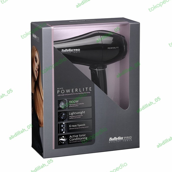 Hair Dryer Babyliss Pro Ionic 1900 Watt Hitam Garansi Resmi 1Thn