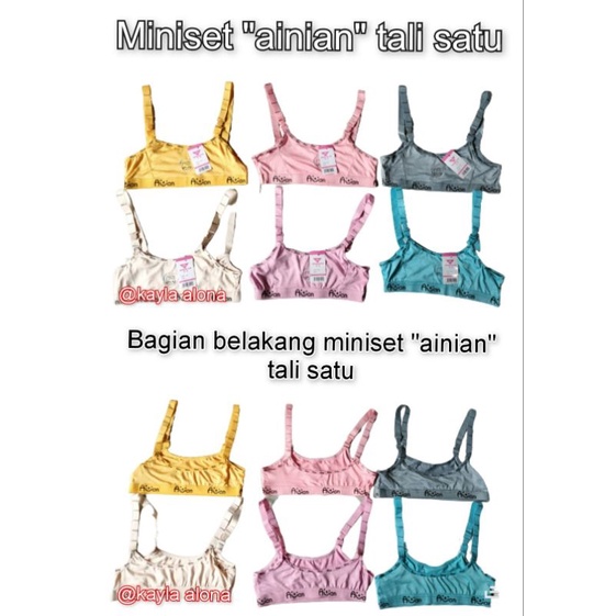 MINISET ANAK WARNA TALI SATU  &quot; AINIAN &quot; ( Tanpa Busa )