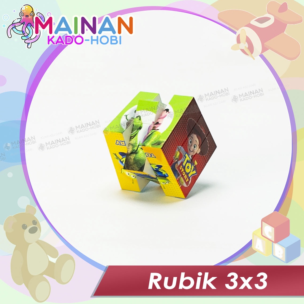 MAINAN ANAK EDUKASI MAGIC PUZZLE RUBIK 3X3 KARAKTER KARTUN