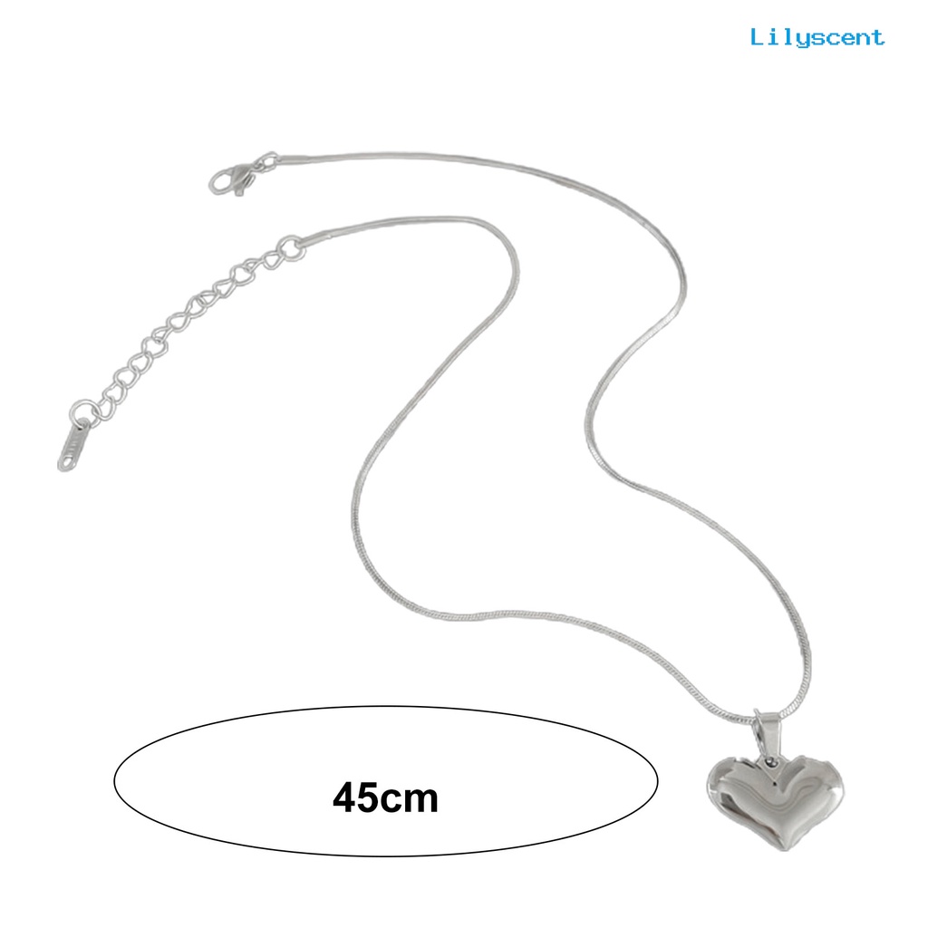 [LS]Heart Kalung Stainless Steel Warna Silver Anti Karat Peach Hati 3D Charms Temperamen Dress-Up Perhiasan Rantai Wanita Klavikula Rantai Kalung Aksesoris Untuk Pesta