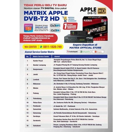 Set Top Box Dvb-T2 Matrix Apple Merah Youtube