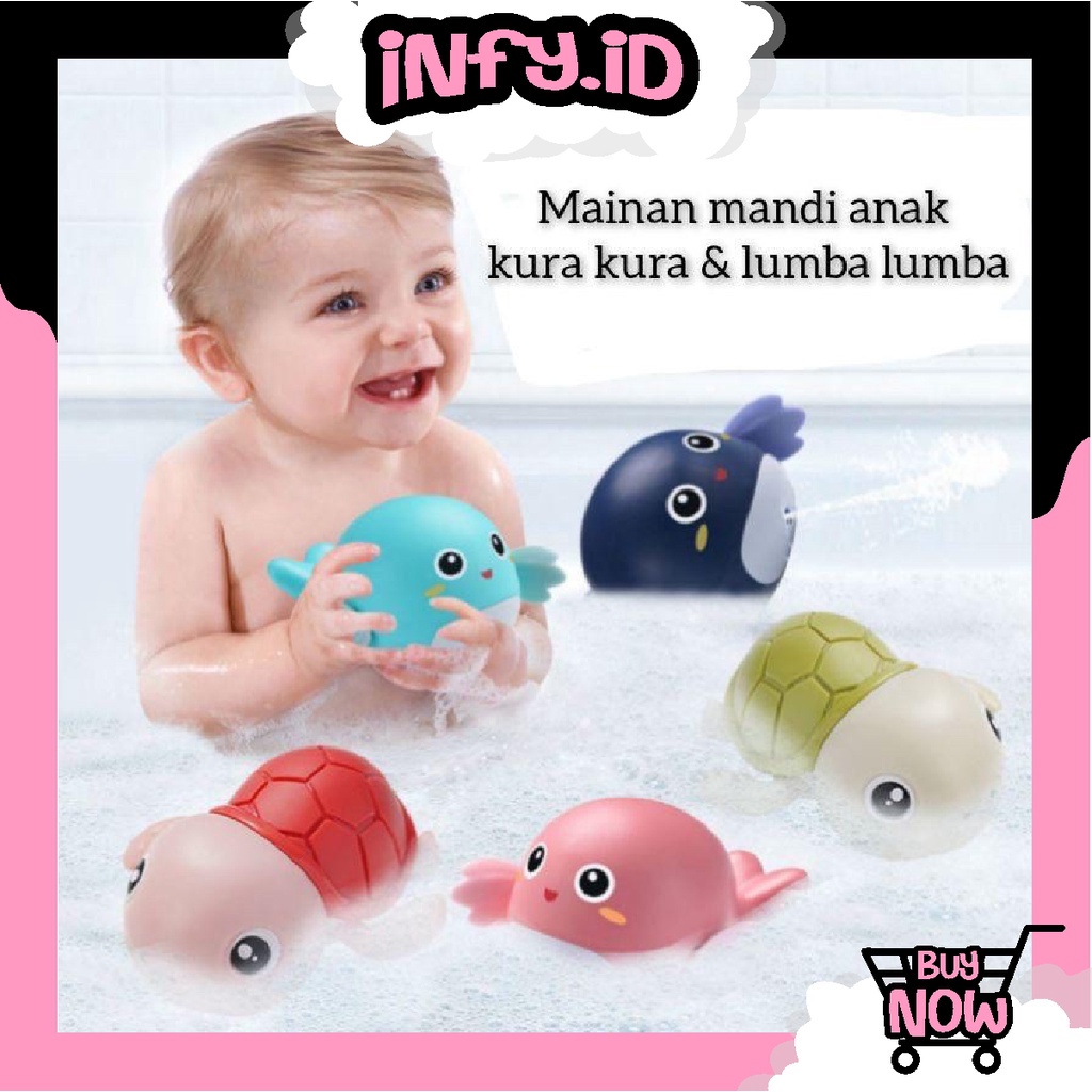 INFY - R463 Mainan Mandi Anak Bayi Bentuk DOLPHIN Berenang Di Kolam Renang / Bak Mandi Mainan Air Lucu