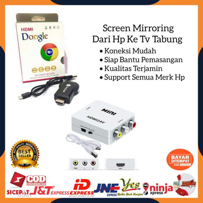 [COD] PAKET ANYCAST DONGLE SCREEN MIRRORING DARI HP KE TV TABUNG / WIRELESS ANYCASH DONGLE MIRACAST / PENGHUBUNG HP KE TV