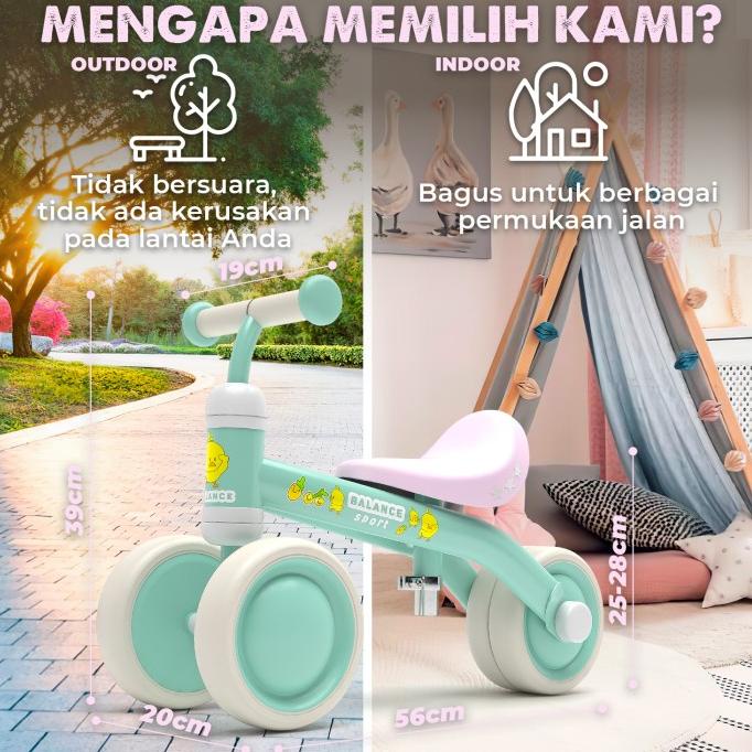 Balance Bike - Umur 1-3 Tahun Sepeda Anak - Ride On Exotic - Blue #Original