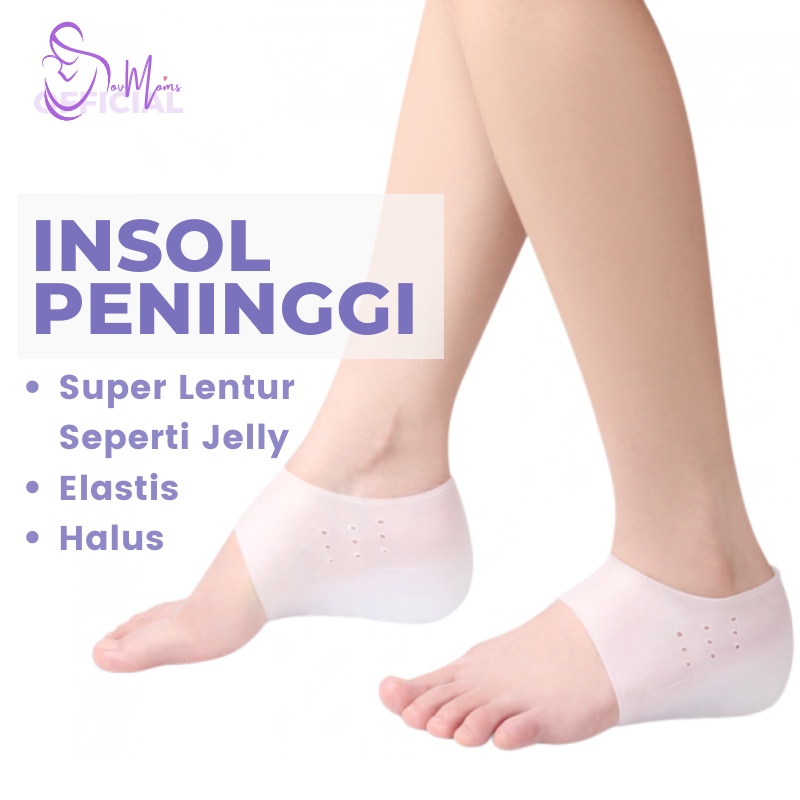 Insole Peninggi Badan Pria Wanita Sol Peninggi Sepatu Silikon Insole Sepatu Wanita Pria Lembut Nyaman Original