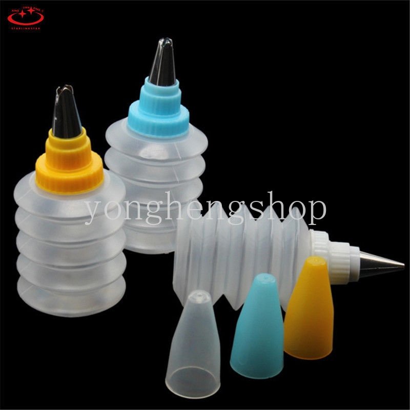 Reusable Spring-type Icing Piping Bottle with Nozzle Cupcake Cookie Sugarcraft Dekorasi Kue Anak Bento Decor Dapur DIY Alat Baking