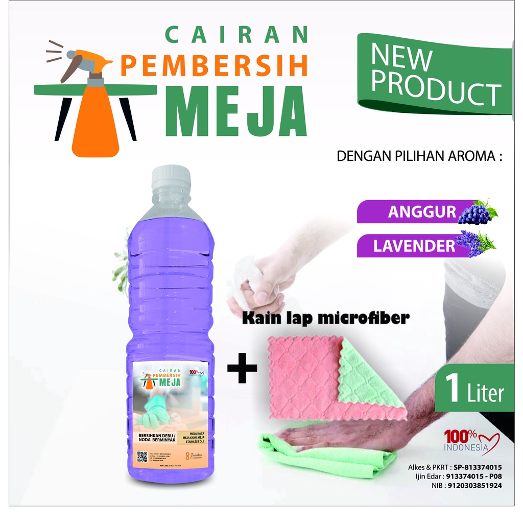 Cairan Pembersih Meja Aroma Segar Kemasan 1 Liter Botol Pet + Free Bubble Wrap