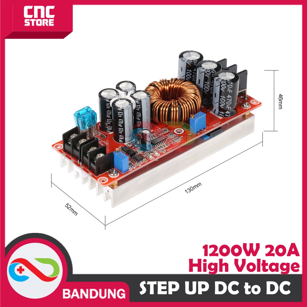 High Power DC DC Step Up 10-60V to 12-80V Boost Converter I 1200W 20A