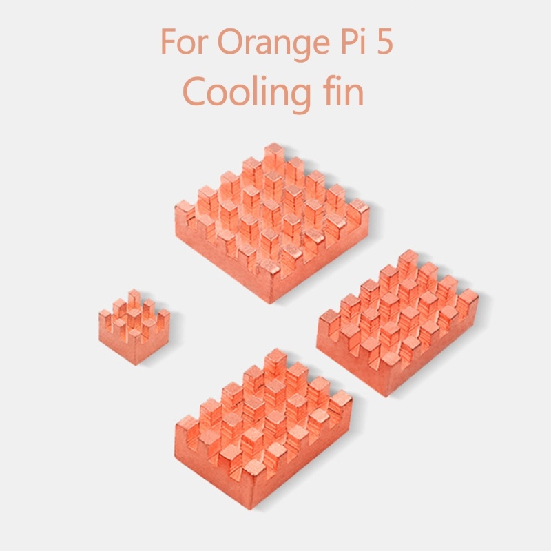 Zzz 4PCS Heatsink Papan Pengembangan Komputer Bahan Aluminium Tembaga Radiator Untuk Orangepi5