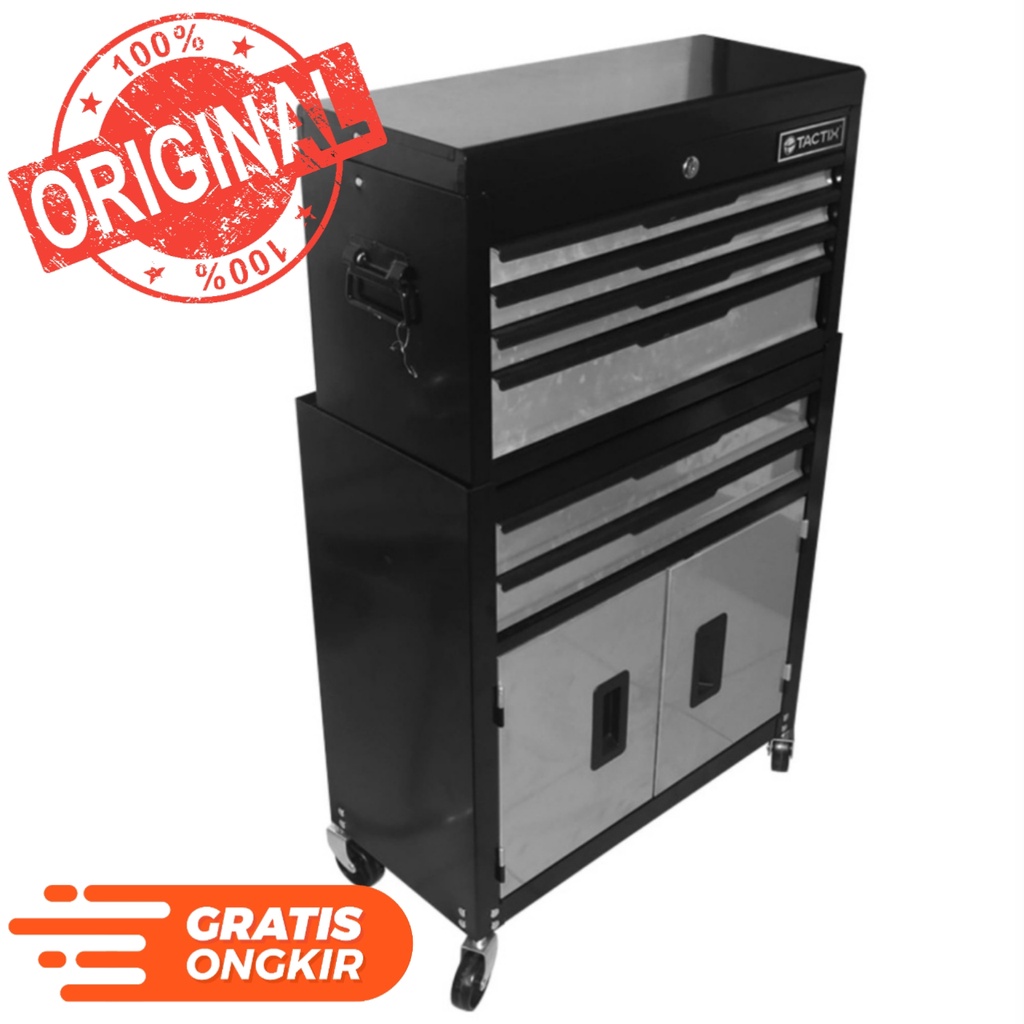 Tactix Troli Kabinet Perkakas 6 Laci
