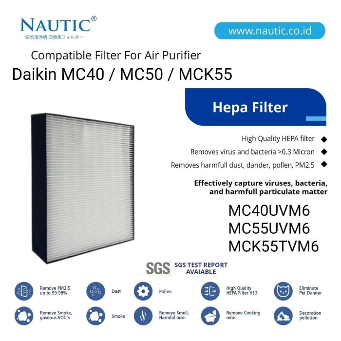 DUST COLLECTION FILTER/HEPA FILTER DAIKIN MC40 55 UVM6 MCK55 MC55 Filter Daikin MC40/55/MCK55 Filter KAFP0808B4E