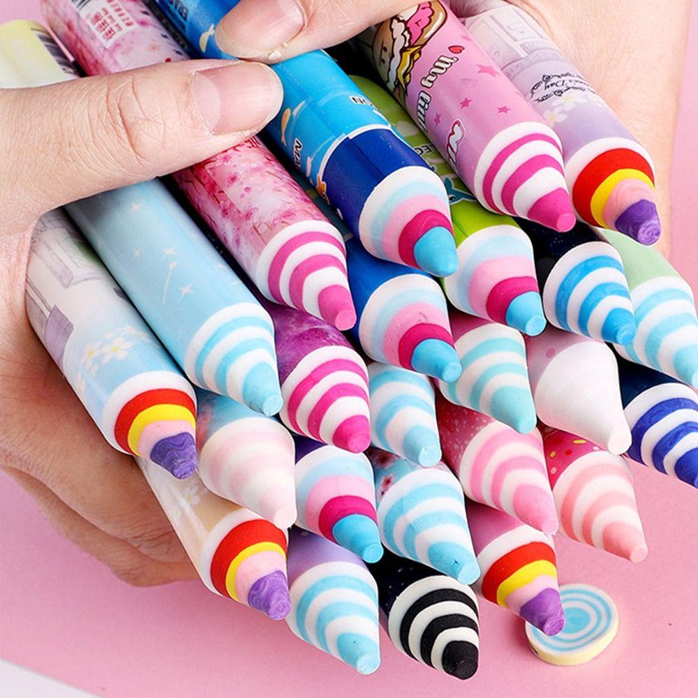 [Elegan] Pencil Eraser Kawaii Kartun Kantor Sekolah Anak Perlengkapan Koreksi Rainbow Eraser