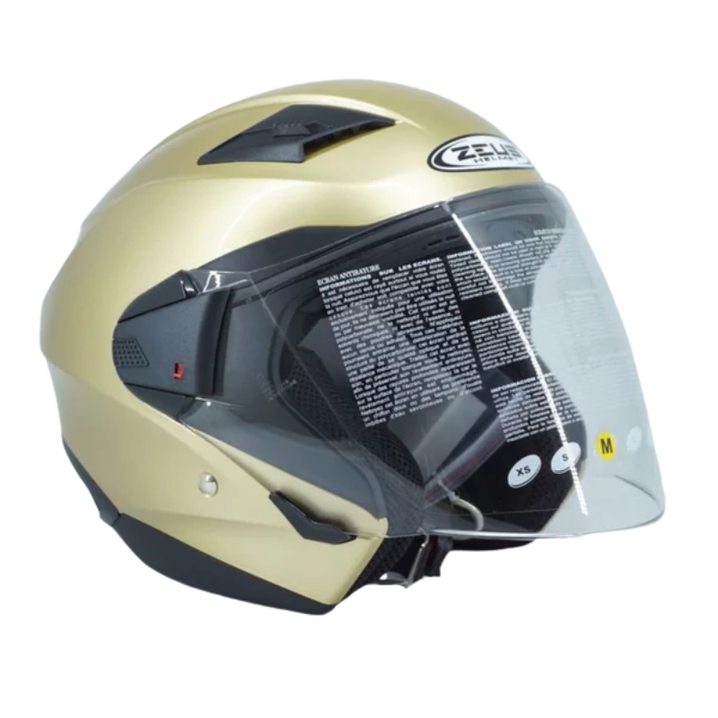 Helm Zeus ZS611 Solid Golden Yellow Glossy | Zeus ZS 611 Double Visor