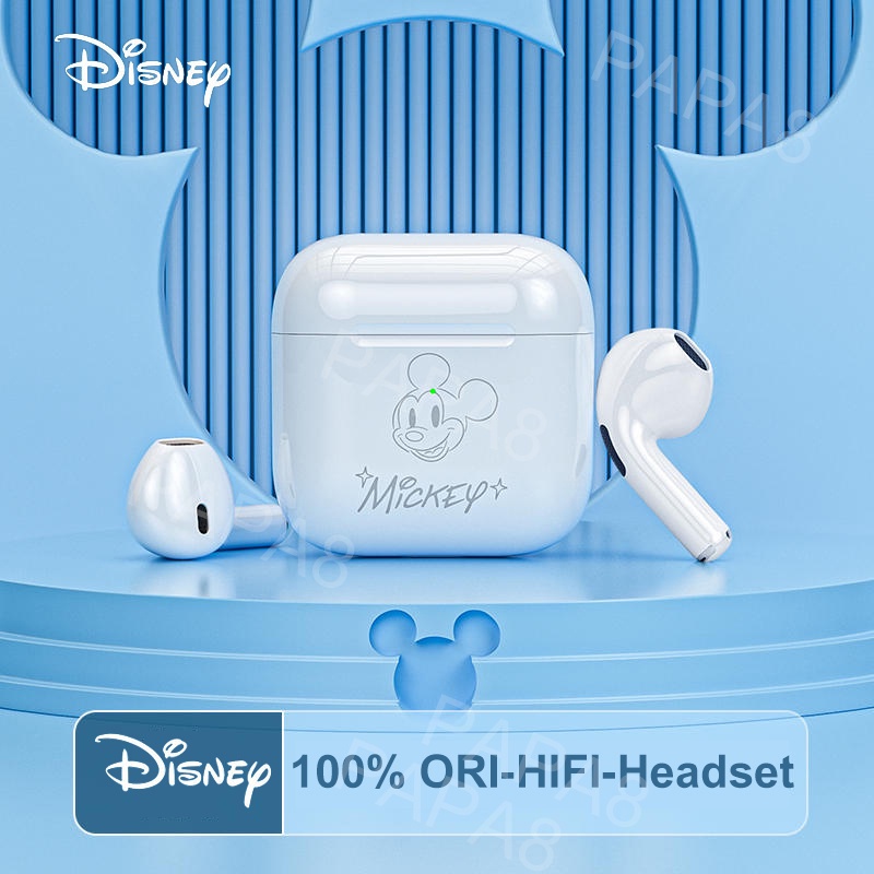 100% Ori Disney TWS Headset Bluetooth 5.3 Mini Wireless Pro4 Earphone Dukungan untuk Android/IOS HIFI Musik Dengan Mikrofon