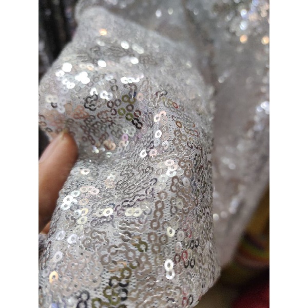 Kain PAYET/SEQUEEN POLOS (harga tertera per ½m/50cm)