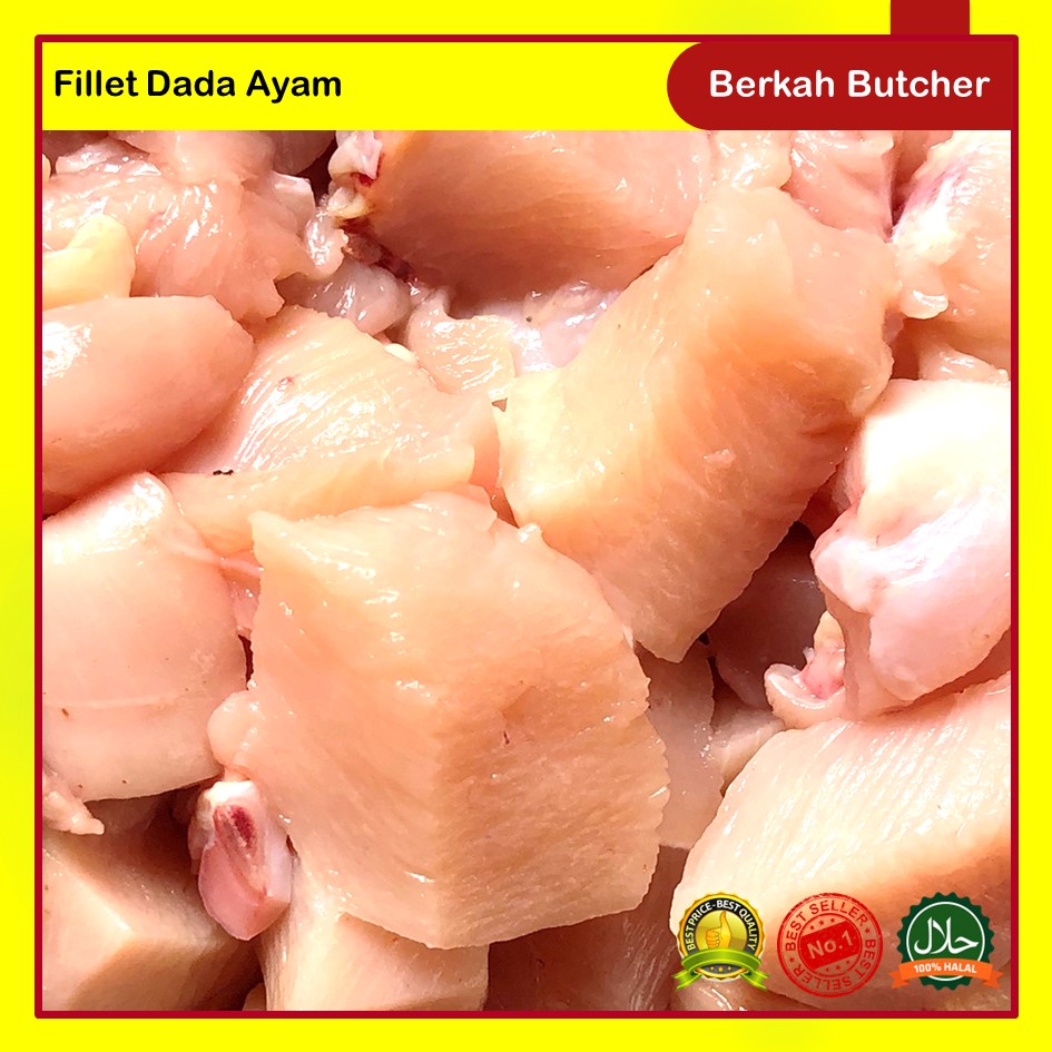 Daging Ayam Fillet Dada 1kg Potong Dadu  - Berkah Butcher