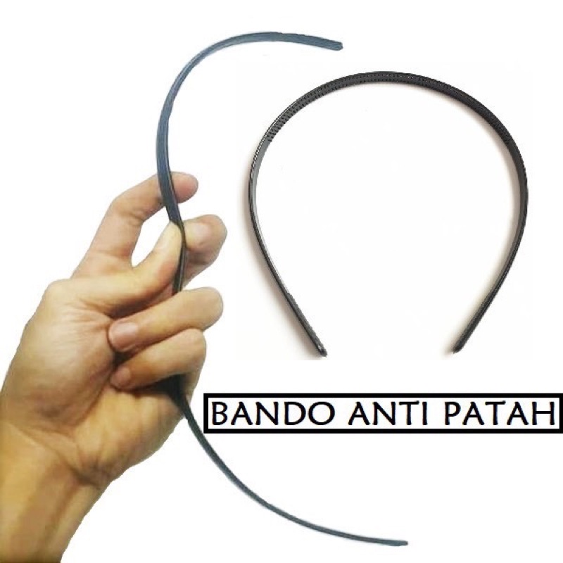 Bando ANTI PATAH rosepetal/ bando hitam pria / bando hitam wanita / bandana basic