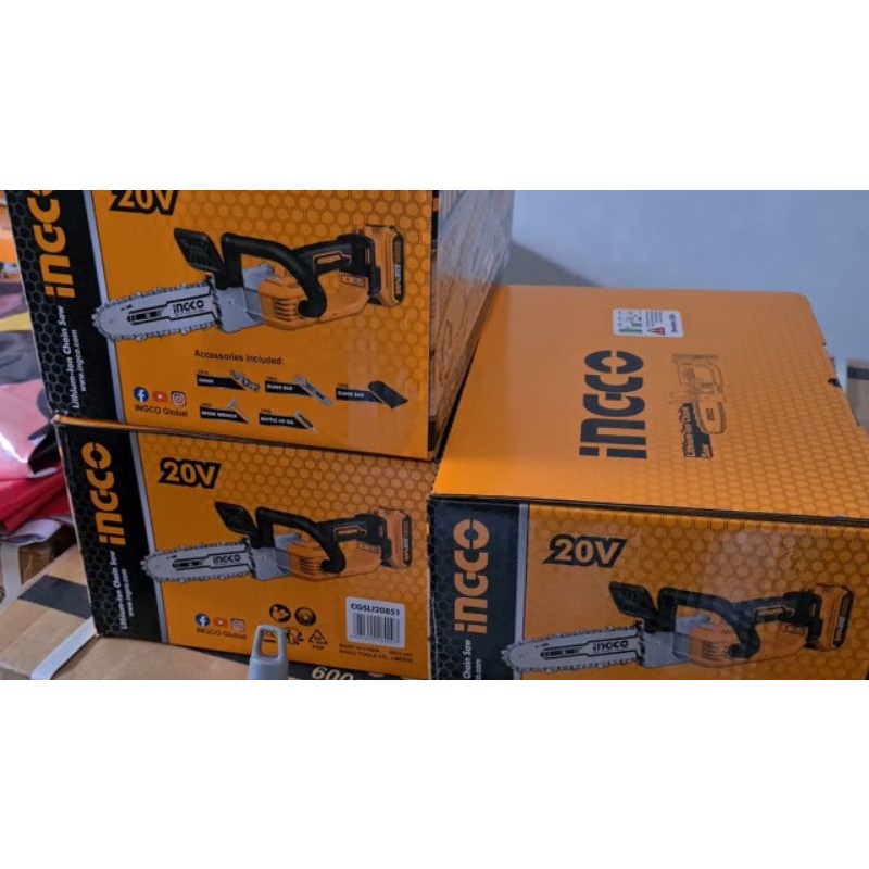 MESIN GERGAJI CORDLESS CHAINSAW 8 INCH INGCO CGSLI20851