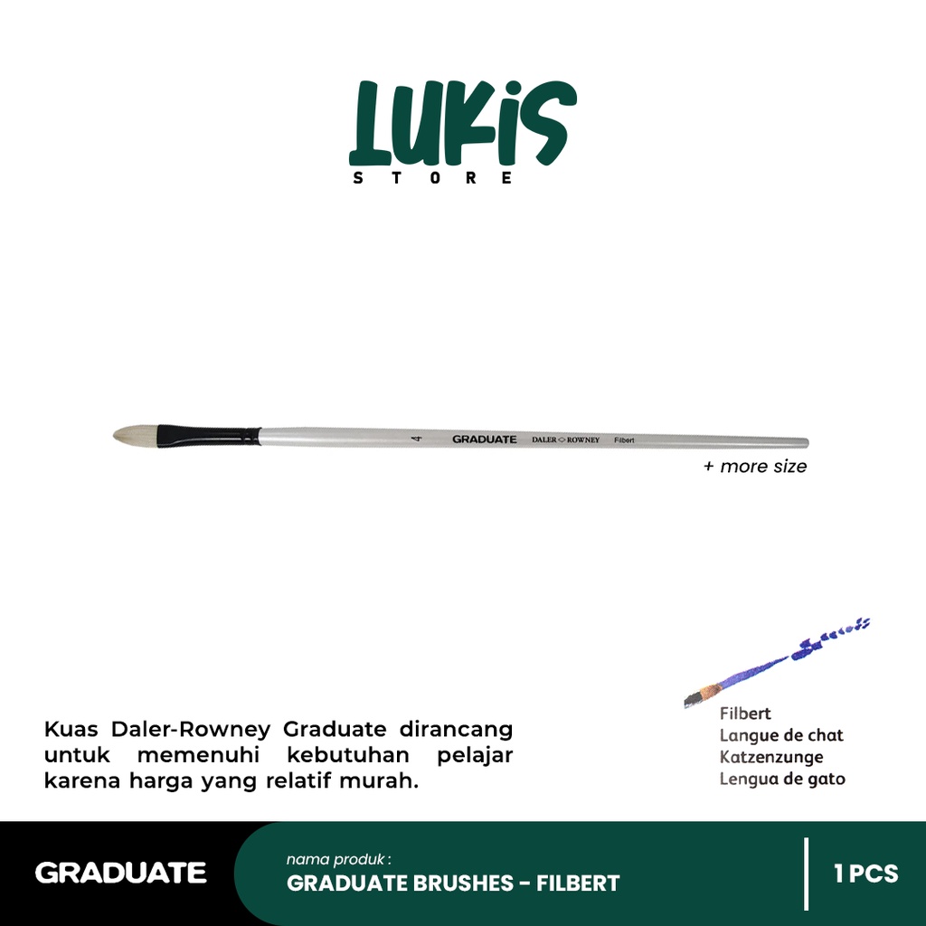 

Kuas Cat Minyak / Akrilik GRADUATE Bristle | Filbert | Long Handle