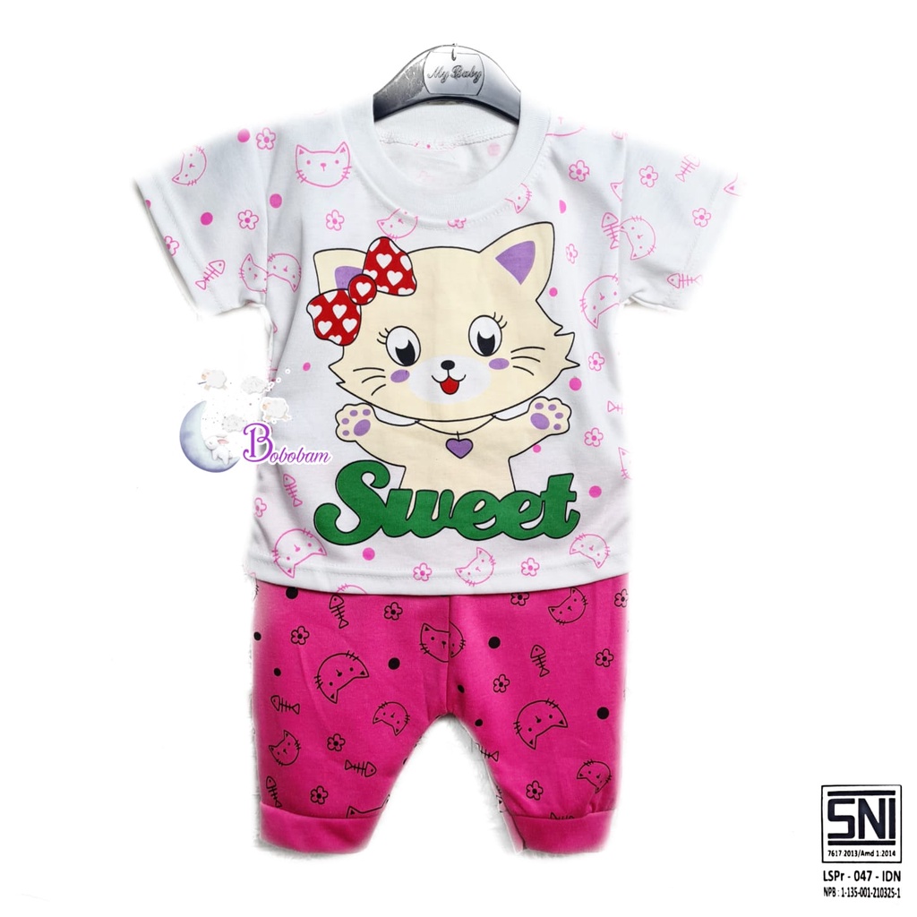 BAJU BAYI PEREMPUAN SETELAN ANAK CEWE HARGA GROSIR STELAN CEWEK SWEET KUCING