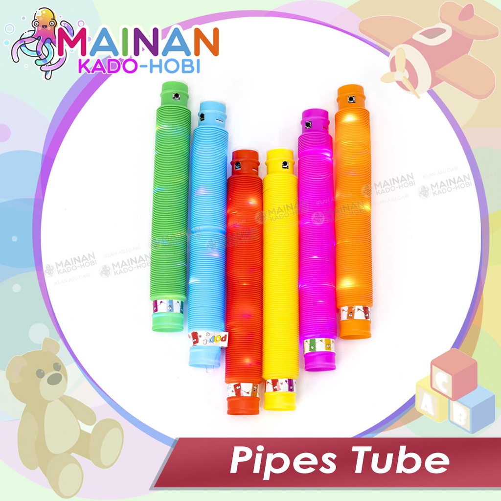 MAINAN ANAK EDUKASI TABUNG STIK PIPA LAMPU LIGHT UP POP PIPES TUBE