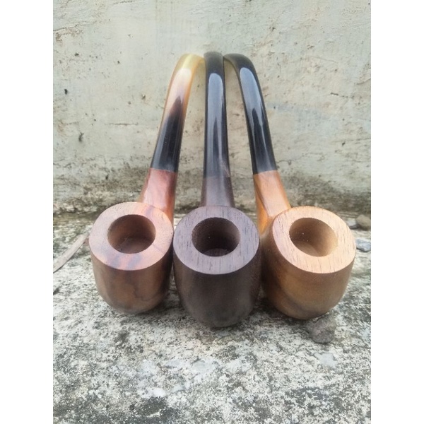 cangklong tembakau, bahan sonokeling,stem tanduk asli