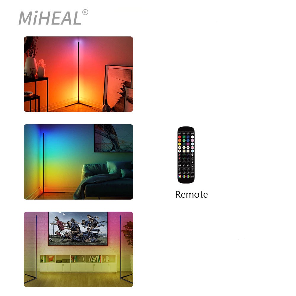 MIHEAL Lampu LED Dekorasi Ruangan RGB Standing Angle Floor Lamp - Black - 7RCS5TBK