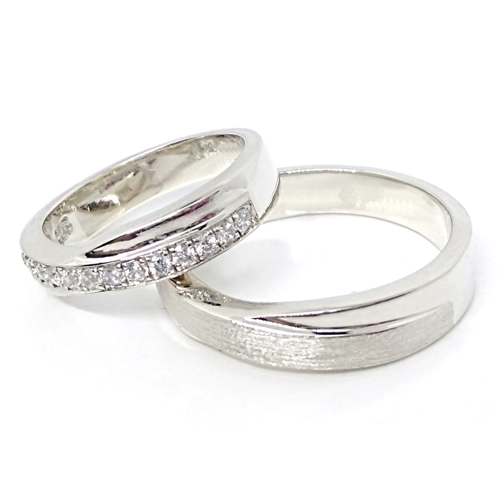 Cincin Tunangan Couple Perak Asli Ukir Nama A19